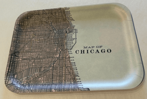 Rectangle Birchwood Med. Tray Chicago Illinois 11" x 8"