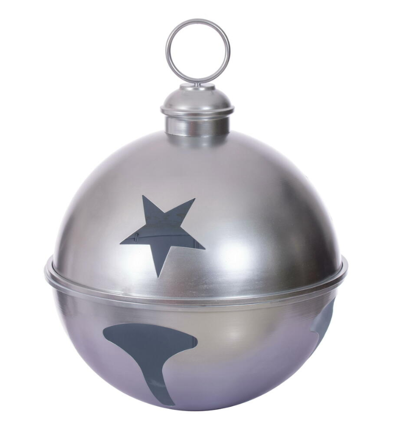 14" Silver Iron Bell Ornament