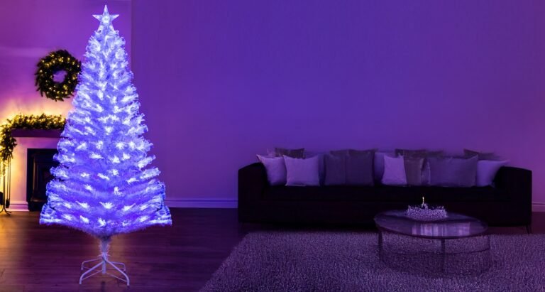 The White Blue Ripple Effect Fibre Optic Tree (4ft to 7ft)