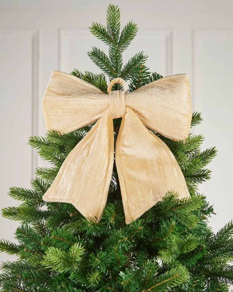Vintage Velvet Christmas Bow, Gold, 30 cm