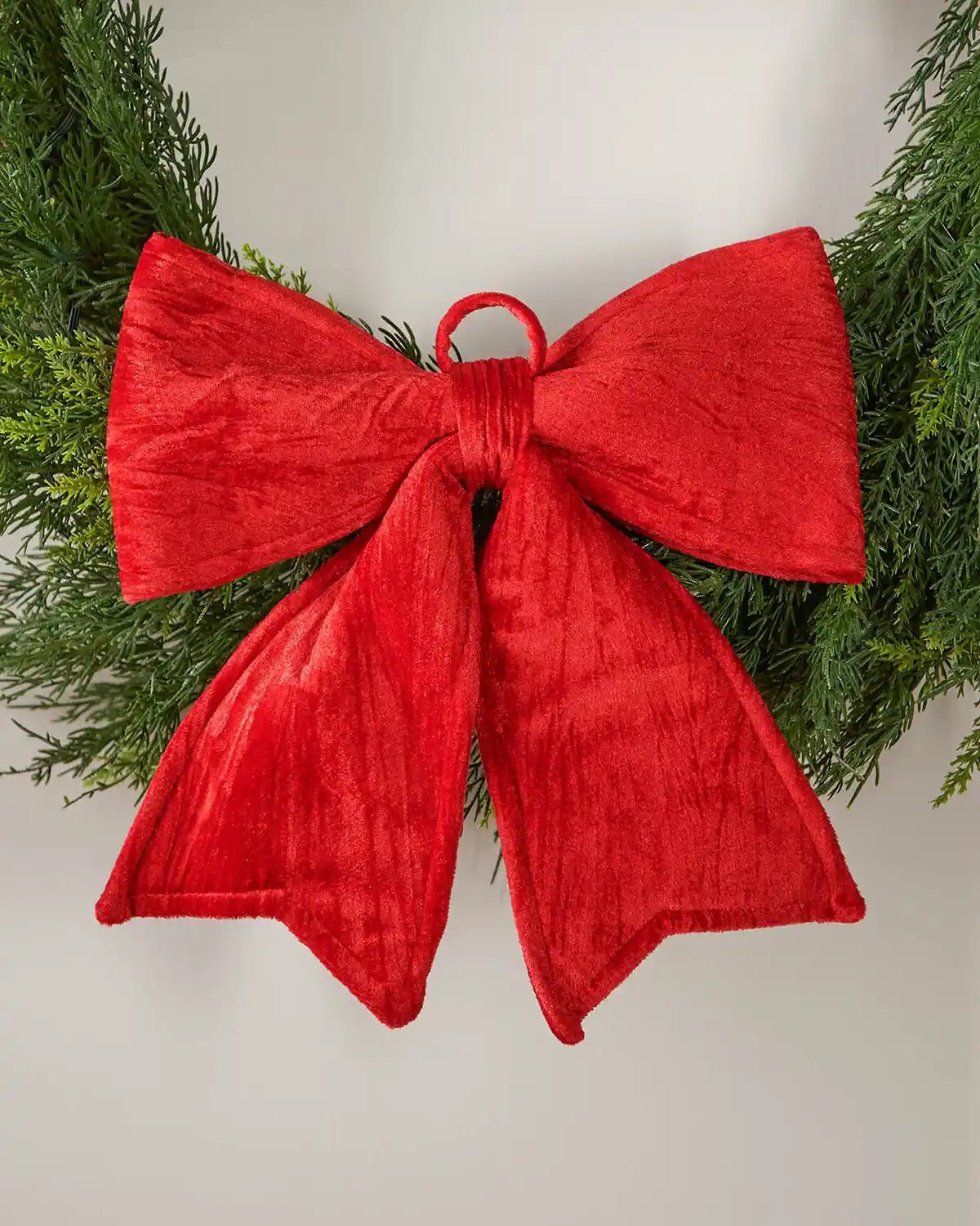 Vintage Velvet Christmas Bow, Red, 30 cm - Image 2