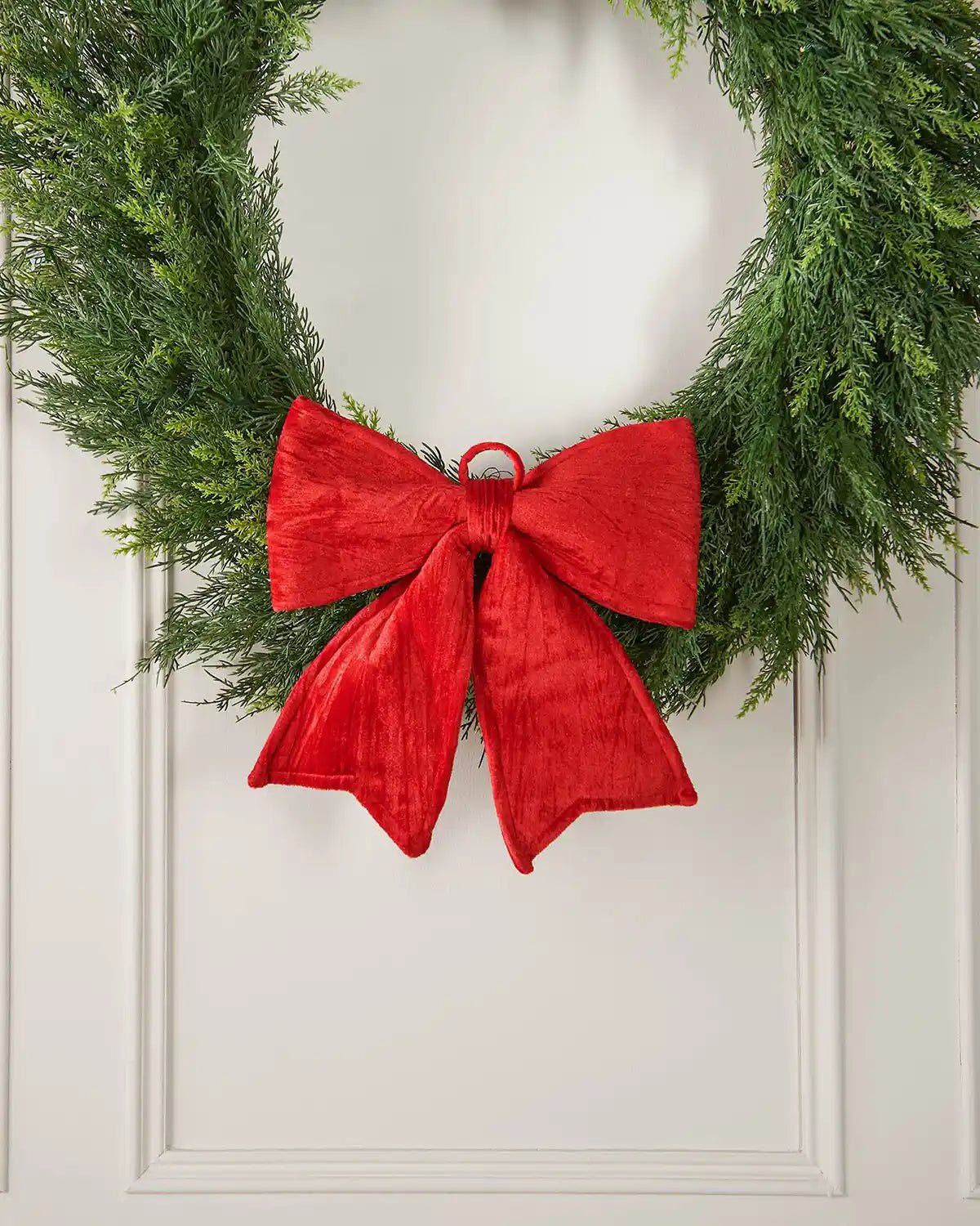 Vintage Velvet Christmas Bow, Red, 30 cm - Image 3