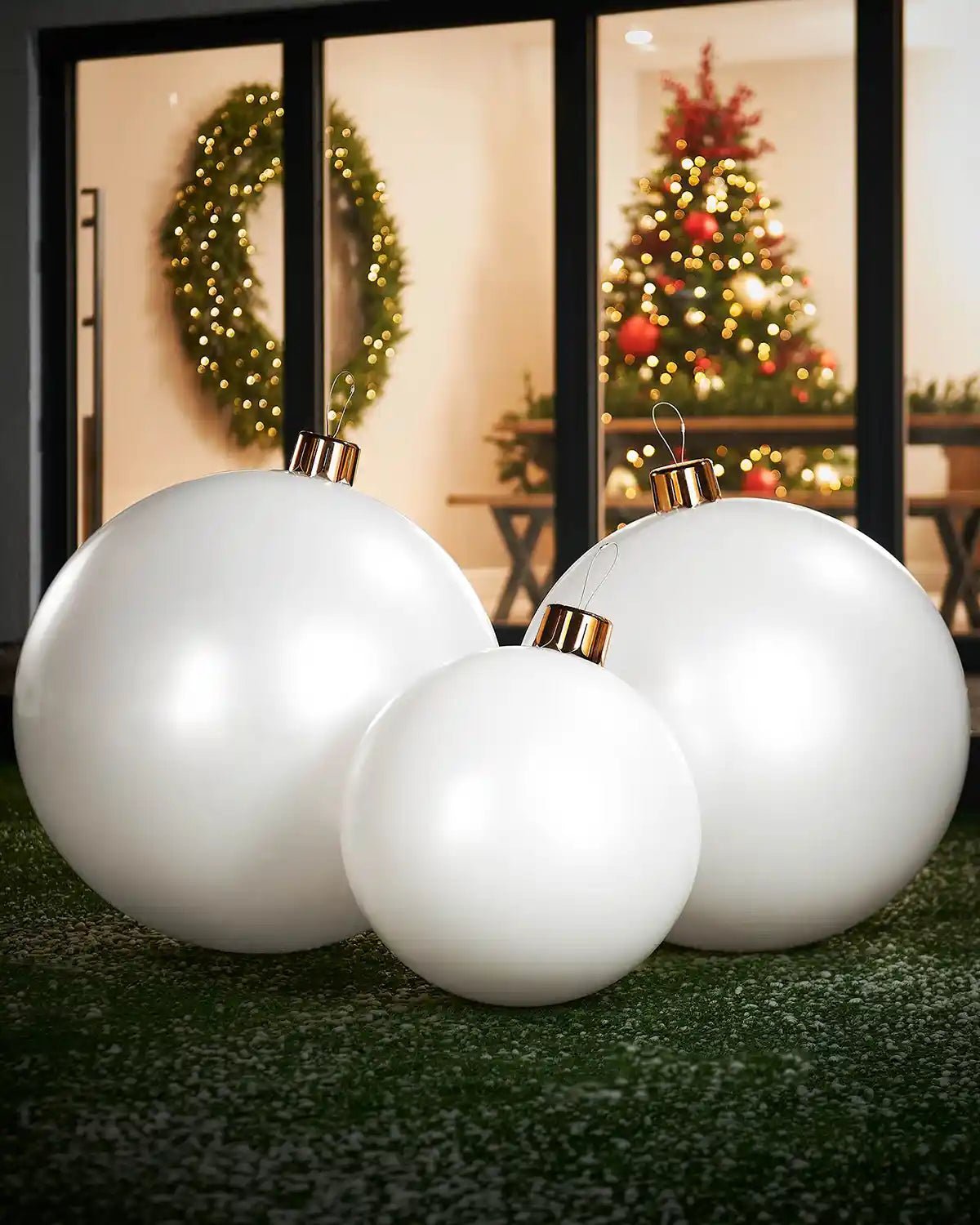 White Inflatable Christmas Bauble, 45 cm — White / Medium - Image 5