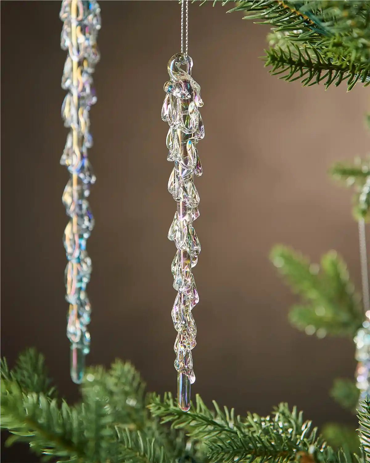 Set of 6 Iridescent Melting Glass Icicles, 25 cm - Image 3