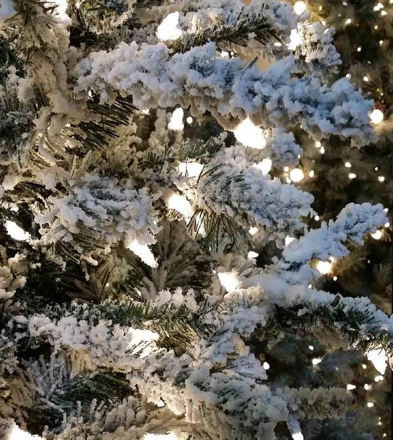 7.5' Flocked White Forest Tree-ColorChange 3mm LED PowerPole - Image 2