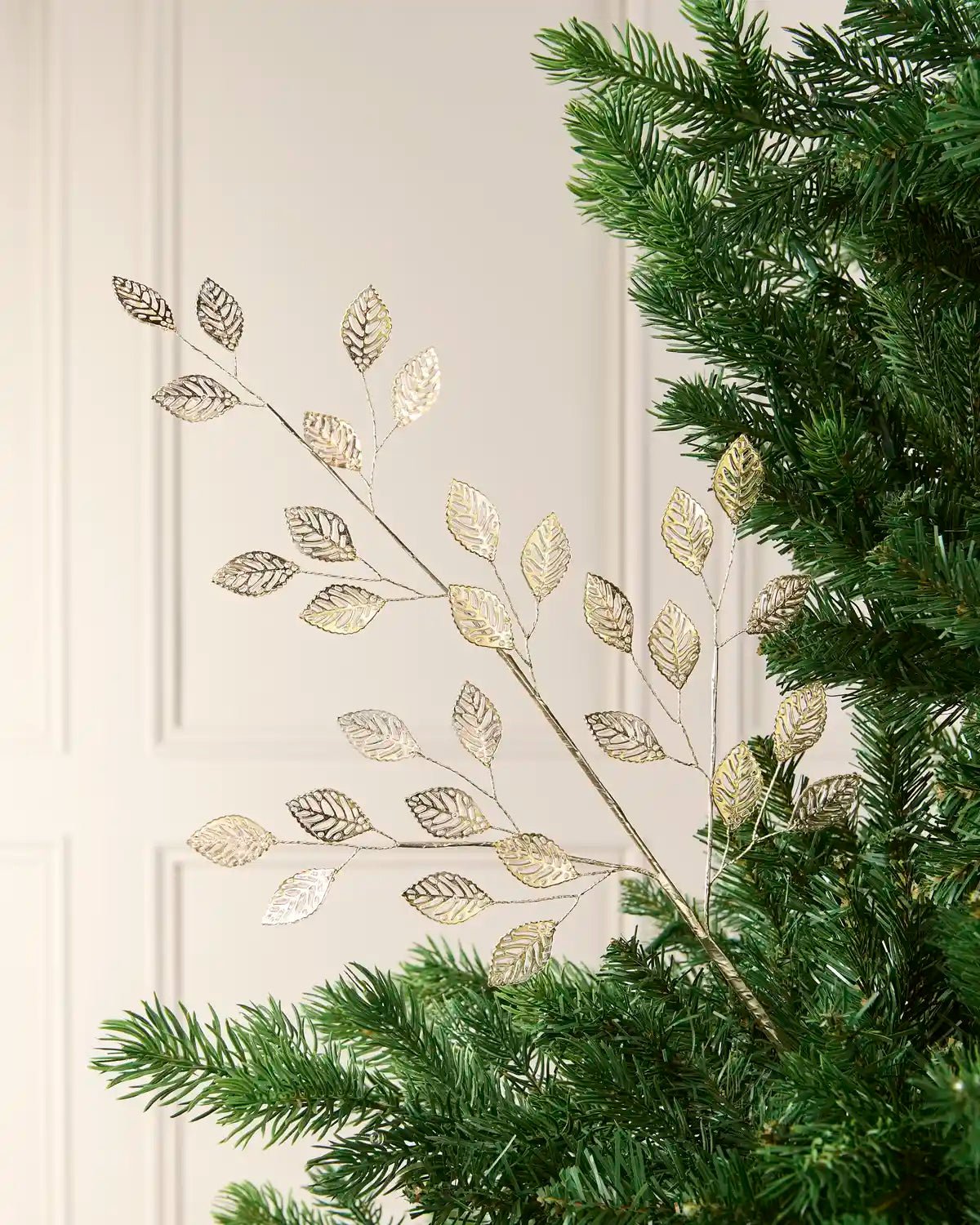 Antique Gold Christmas Tree Leaf Pick, 65 cm