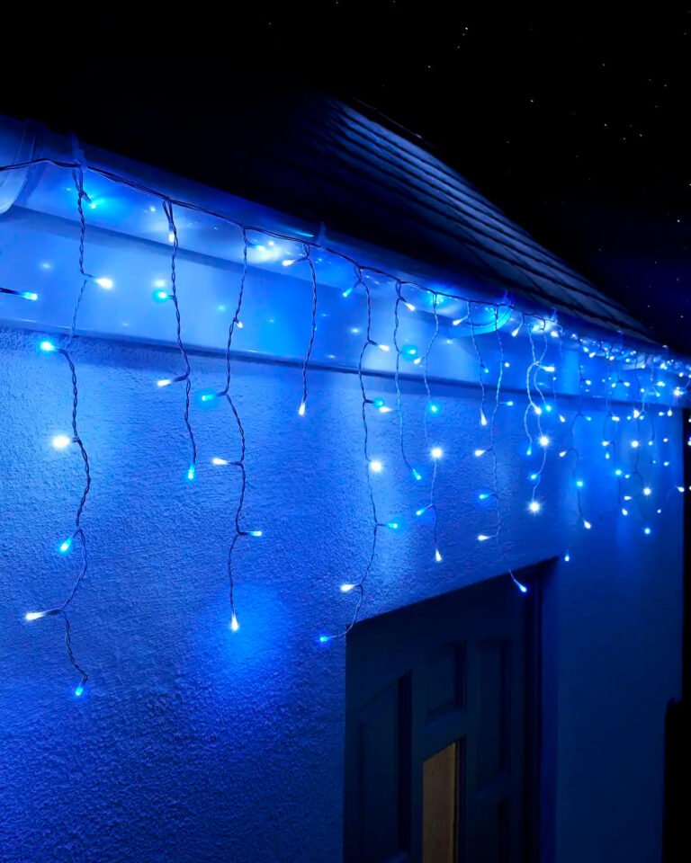 Home Series Connectable Icicle Lights, Blue / White