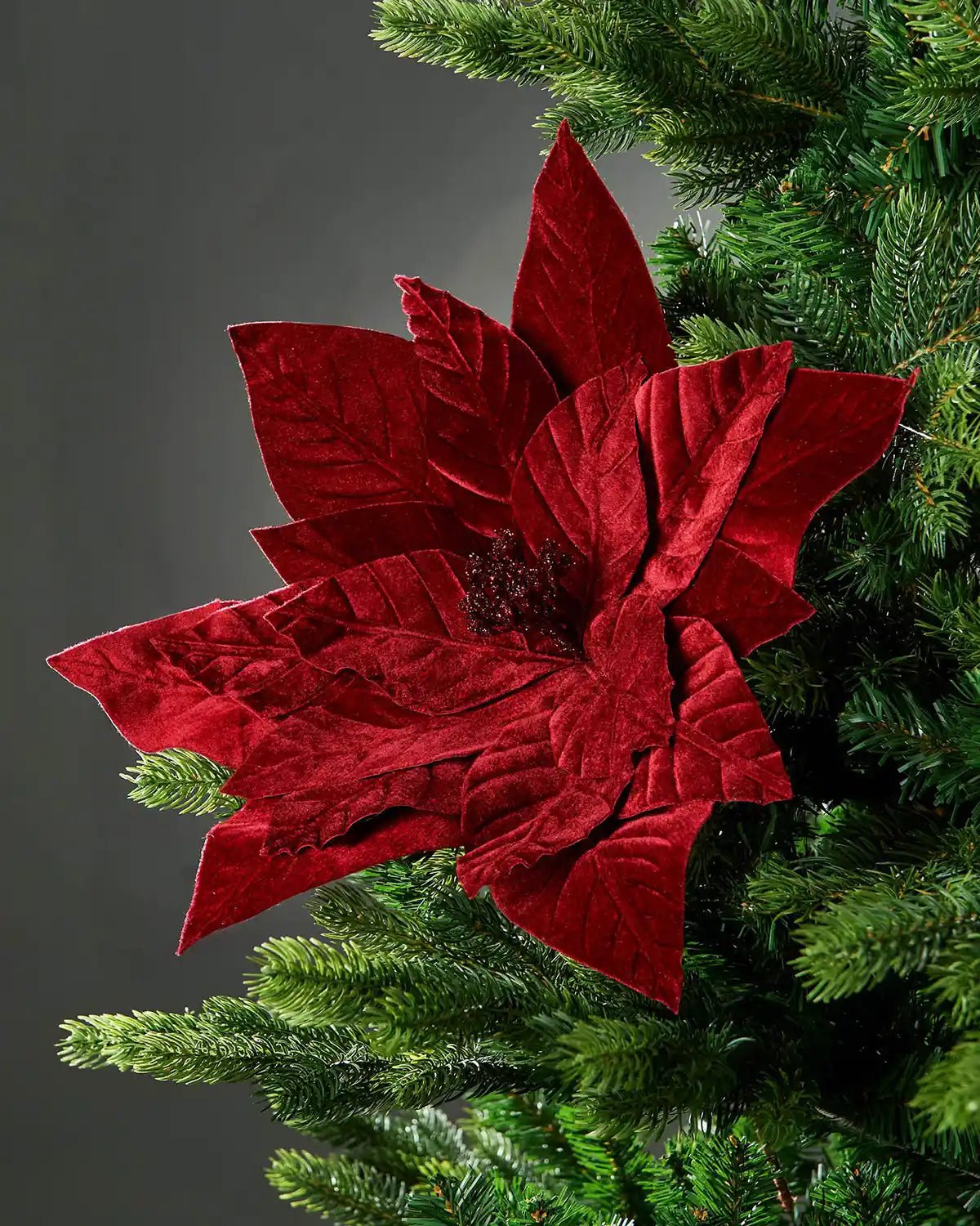 Burgundy Oversized Artificial Poinsettia Flower, 46 cm