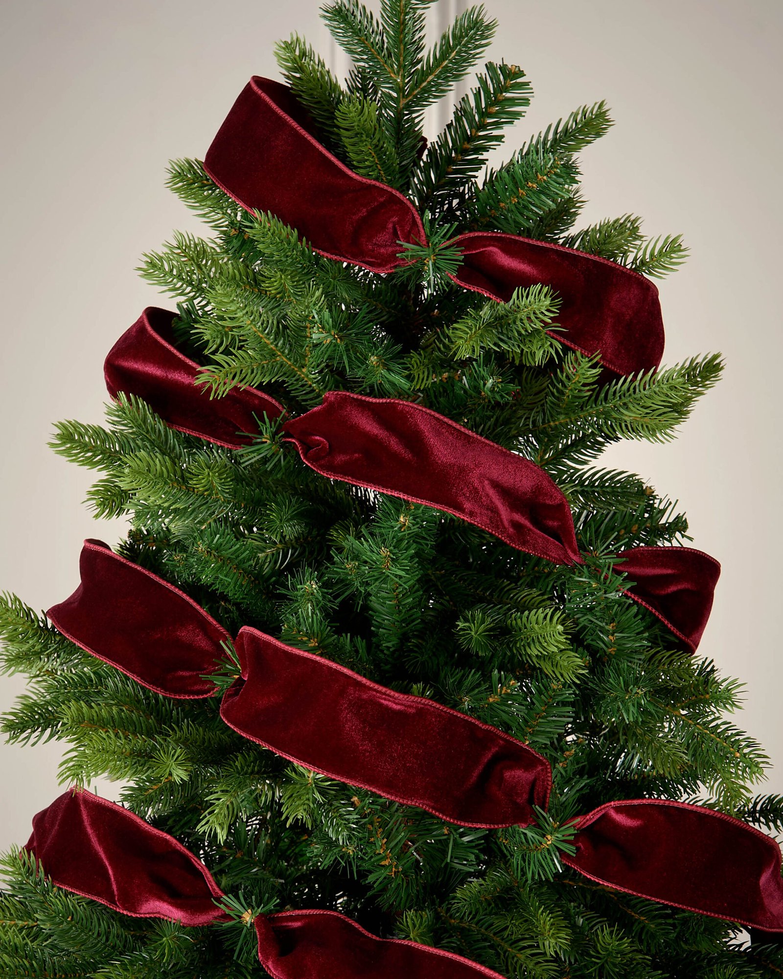6 cm Double-Sided Wired Velvet Ribbon, Burgundy, 9 m - Image 3