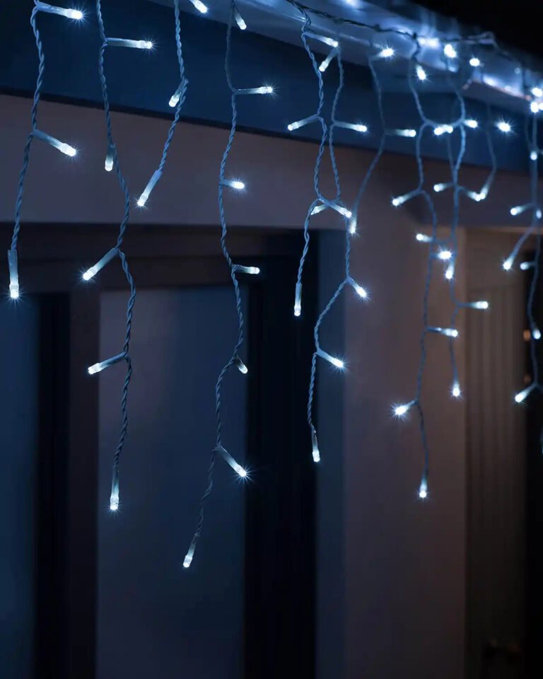 Connectable Icicle 240 LED Christmas Lights, Bright White