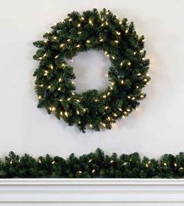 30" Finley Spruce Wreath - Clear LED - Image 3