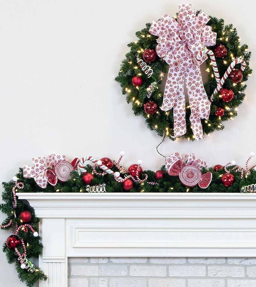 30" Finley Spruce Wreath - Clear LED - Image 4