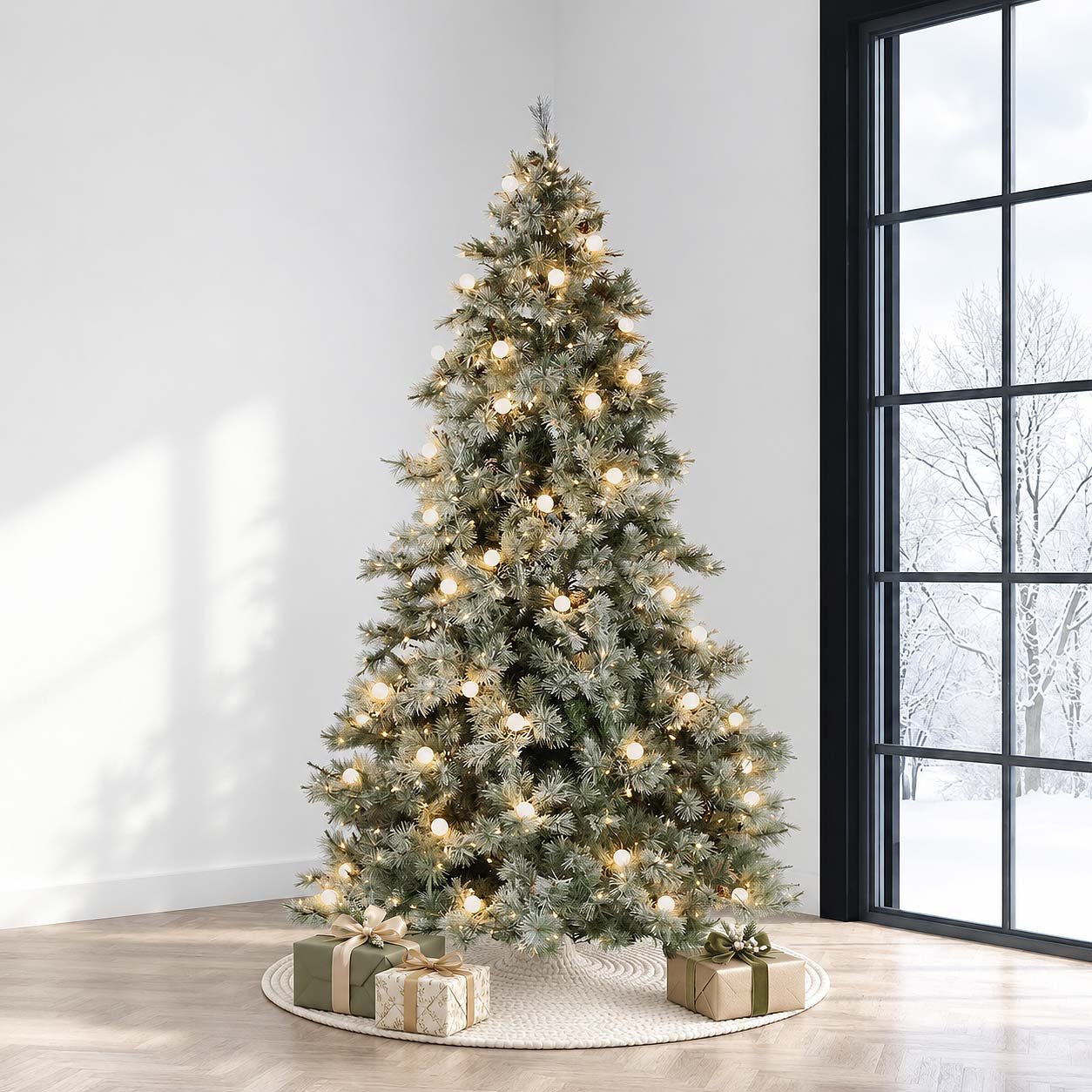 9' Frosted Elegance Tree - Clear LED