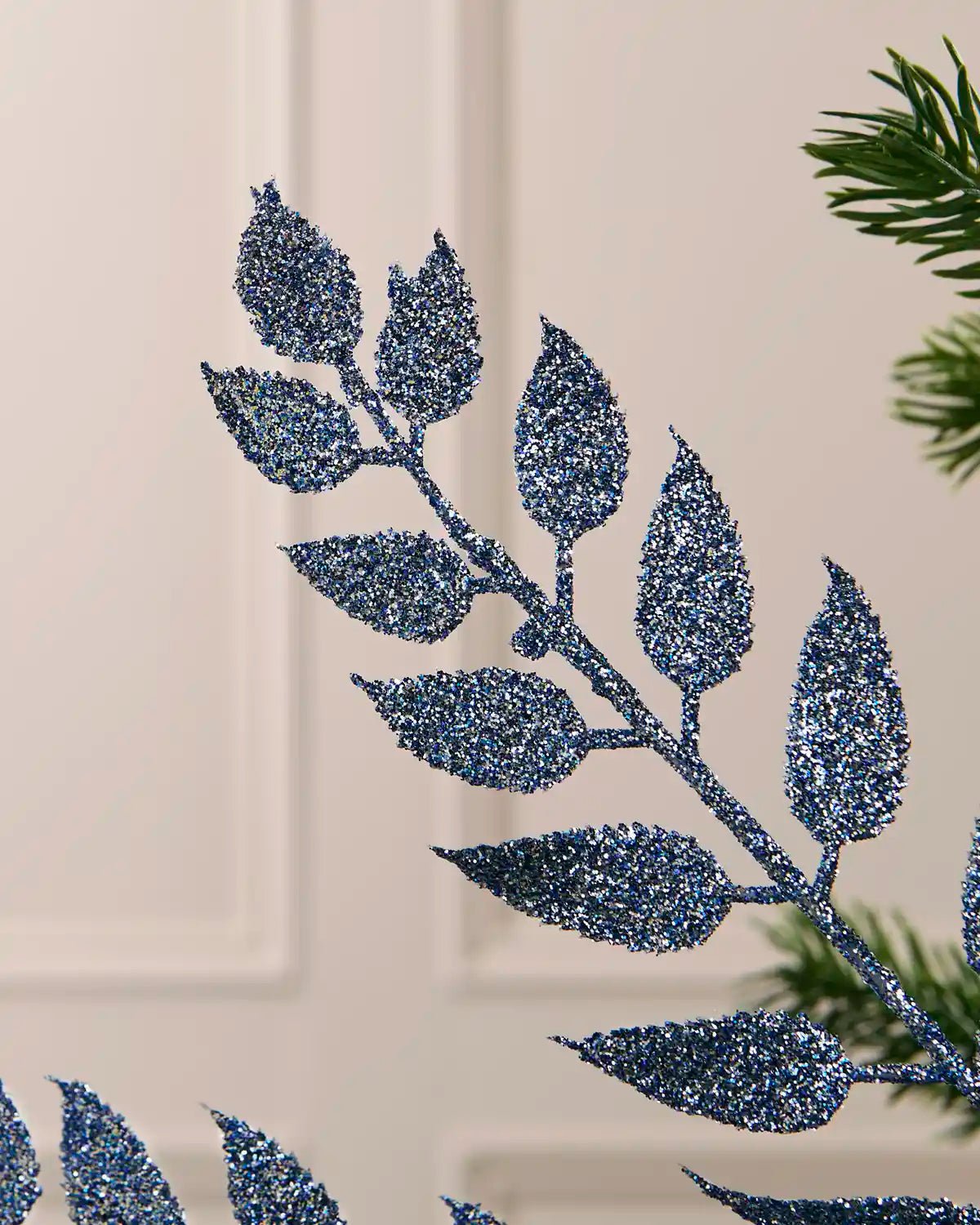 Ice Blue Leaf Christmas Tree Spray, 73 cm - Image 4