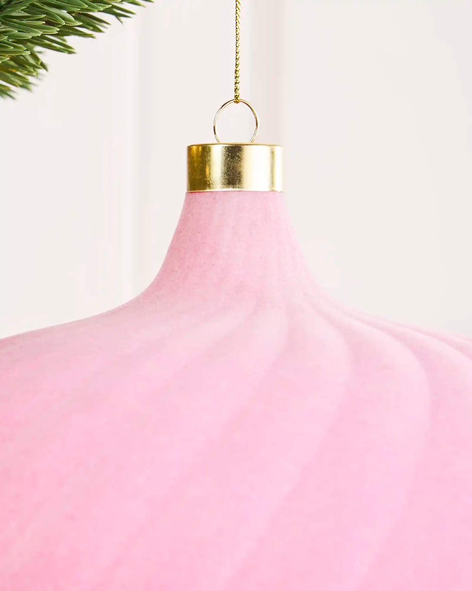 Pink Oversized Velvet Bauble, Spiral, 20 cm — 20 cm / Spiral - Image 4