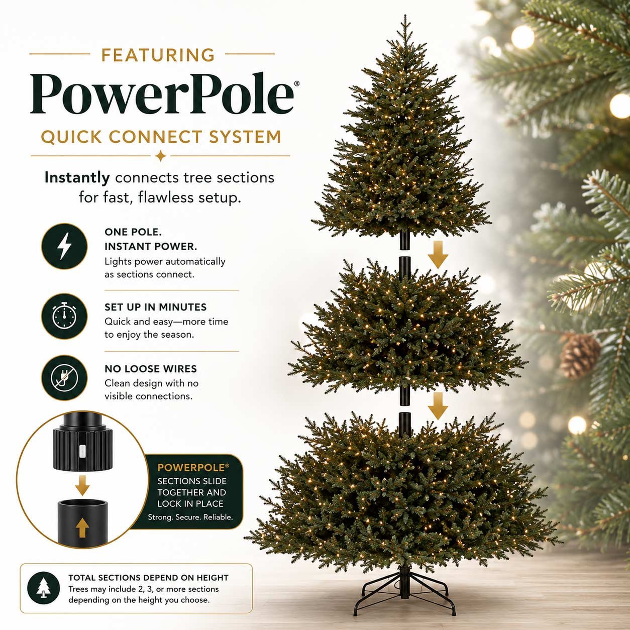 7.5' Slim Anderson Fir Tree-ColorChange 3mm LED PowerPole - Image 4
