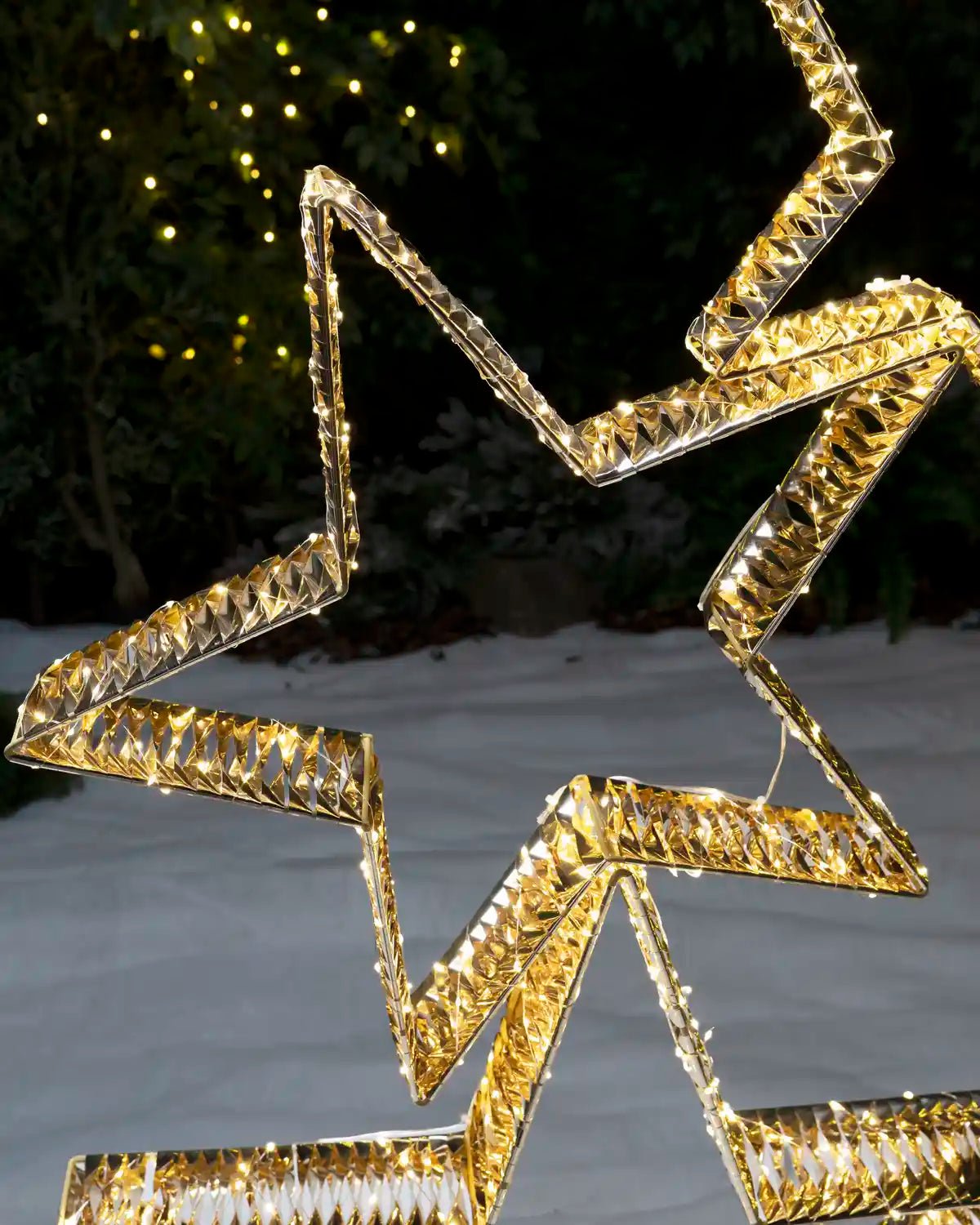 Pre-Lit Twinkling Gold Star Stack, 140 cm - Image 2