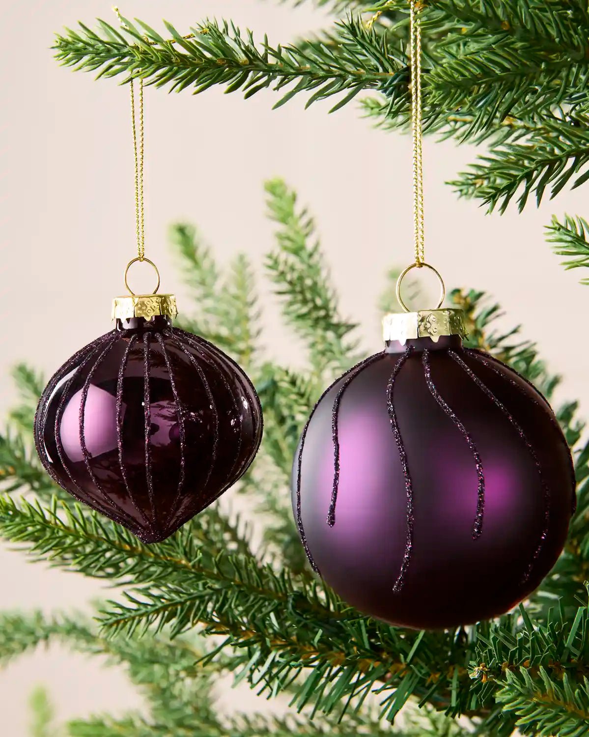 Set of 20 Glass Baubles, Purple - Image 4