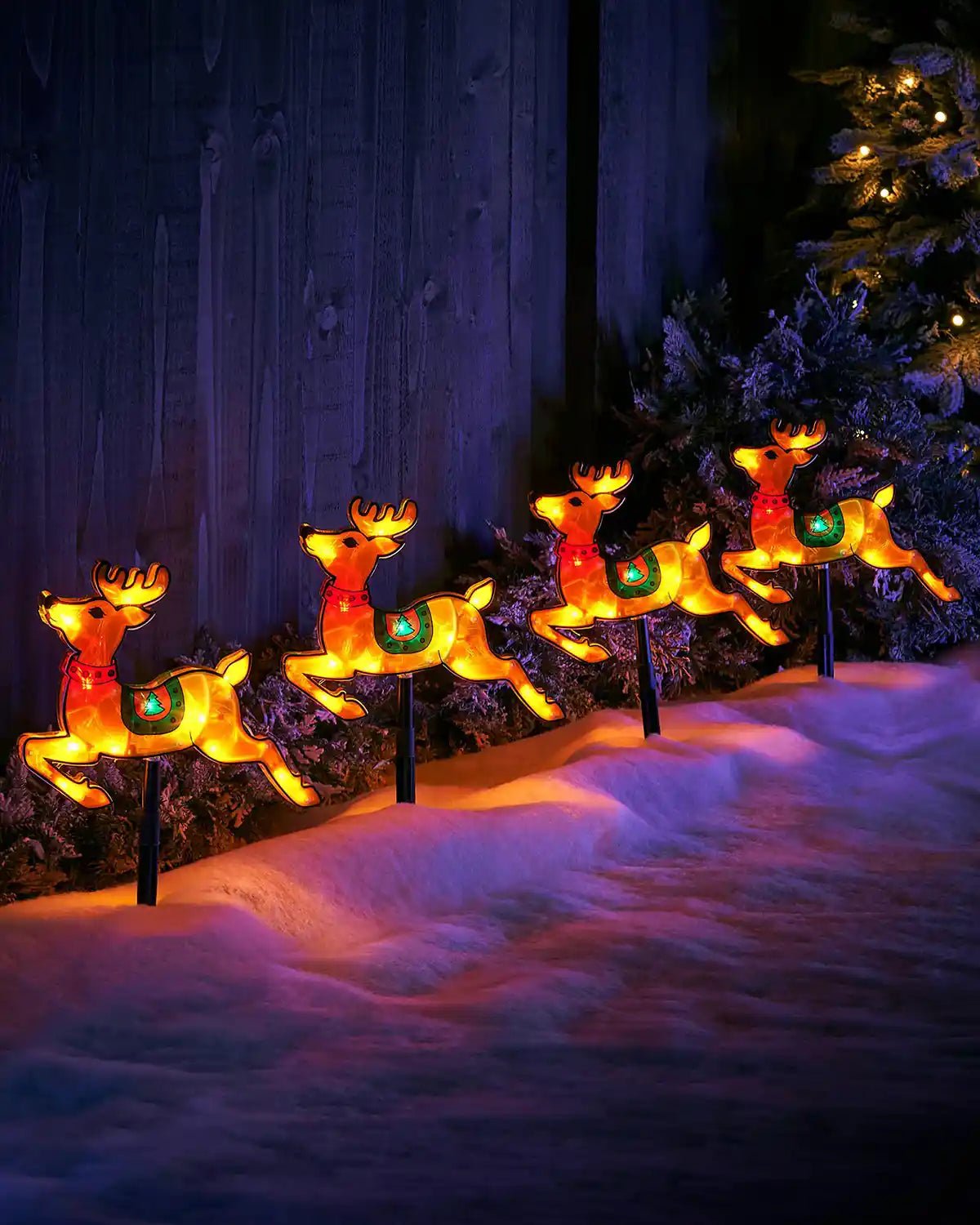 Set of 4 Reindeer Pathway Stake Lights, 26 cm - Image 4