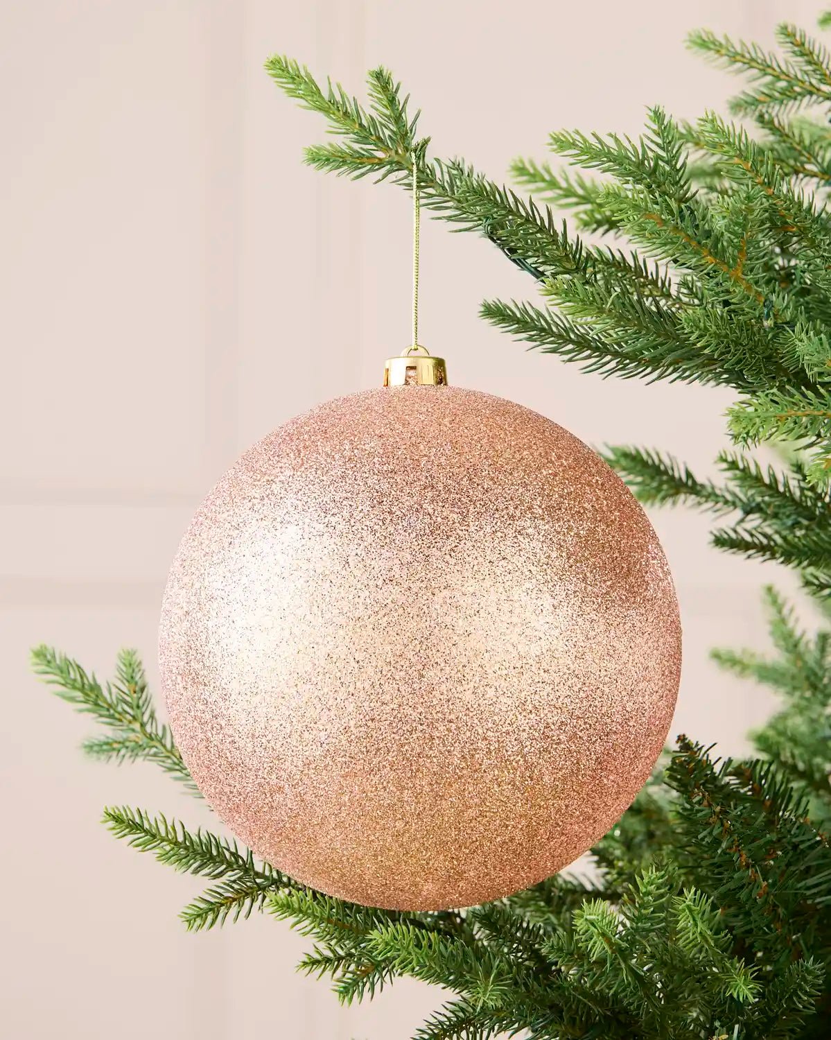 Rose Gold Oversized Shatterproof Bauble, Glitter, 20 cm — 20 cm / Glitter