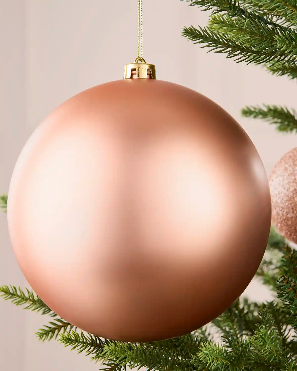 Rose Gold Oversized Shatterproof Bauble, Matt, 20 cm — 20 cm / Matt - Image 3