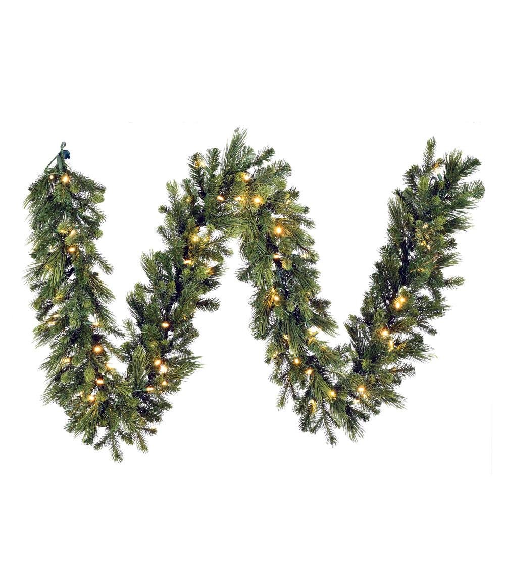 9'X12" Scotch Pine Garland - Clear LED - Image 2
