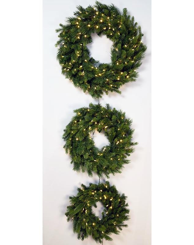 30" Scotch Pine Wreath - Clear LED - Image 4