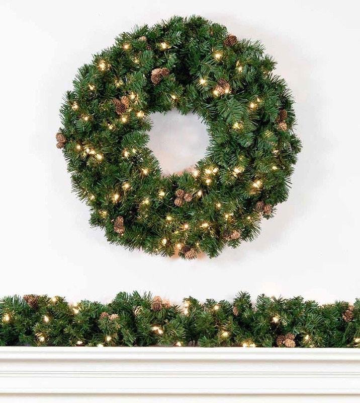 30" Scottsdale Spruce Wreath - Clear LED - Image 4