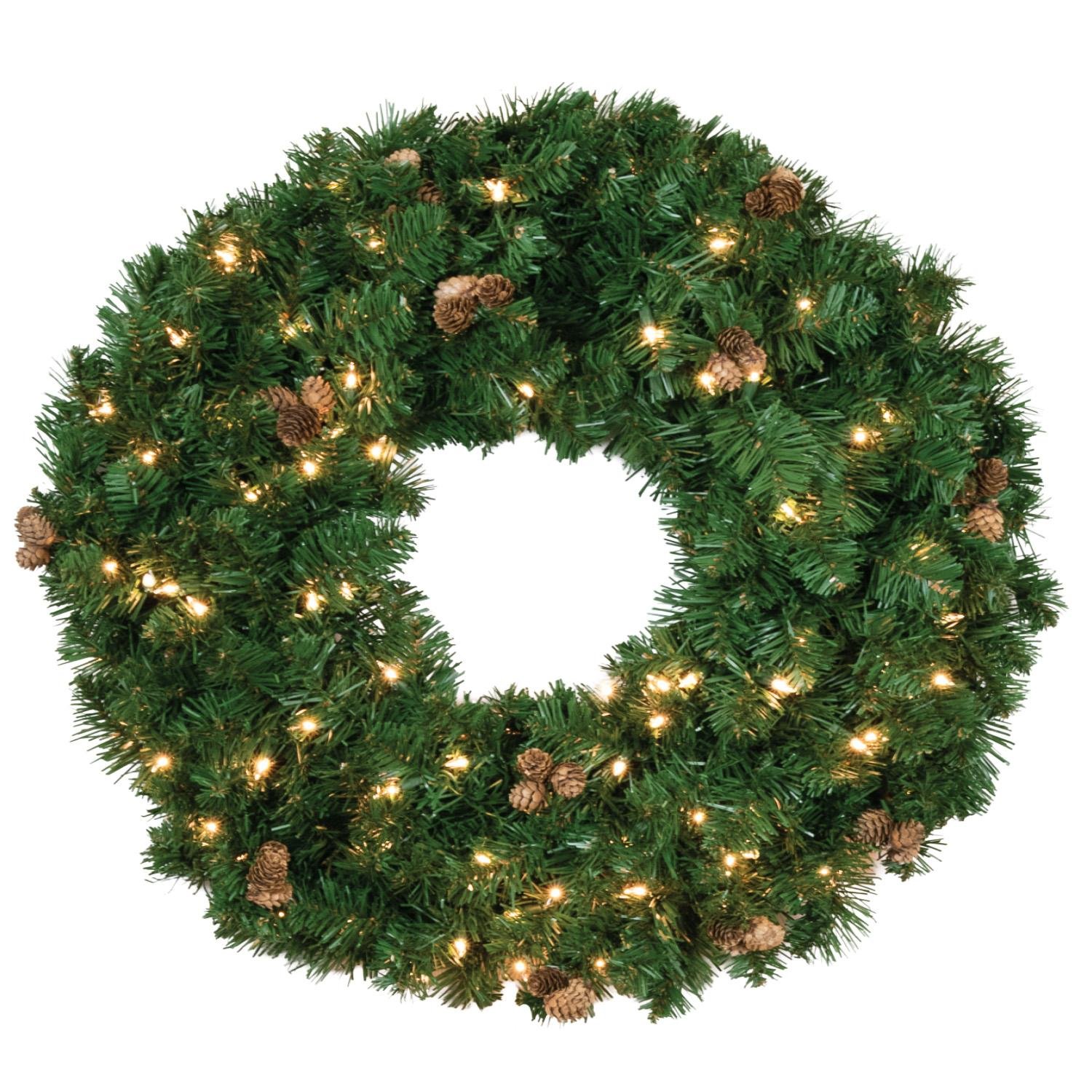30" Scottsdale Spruce Wreath - Clear LED