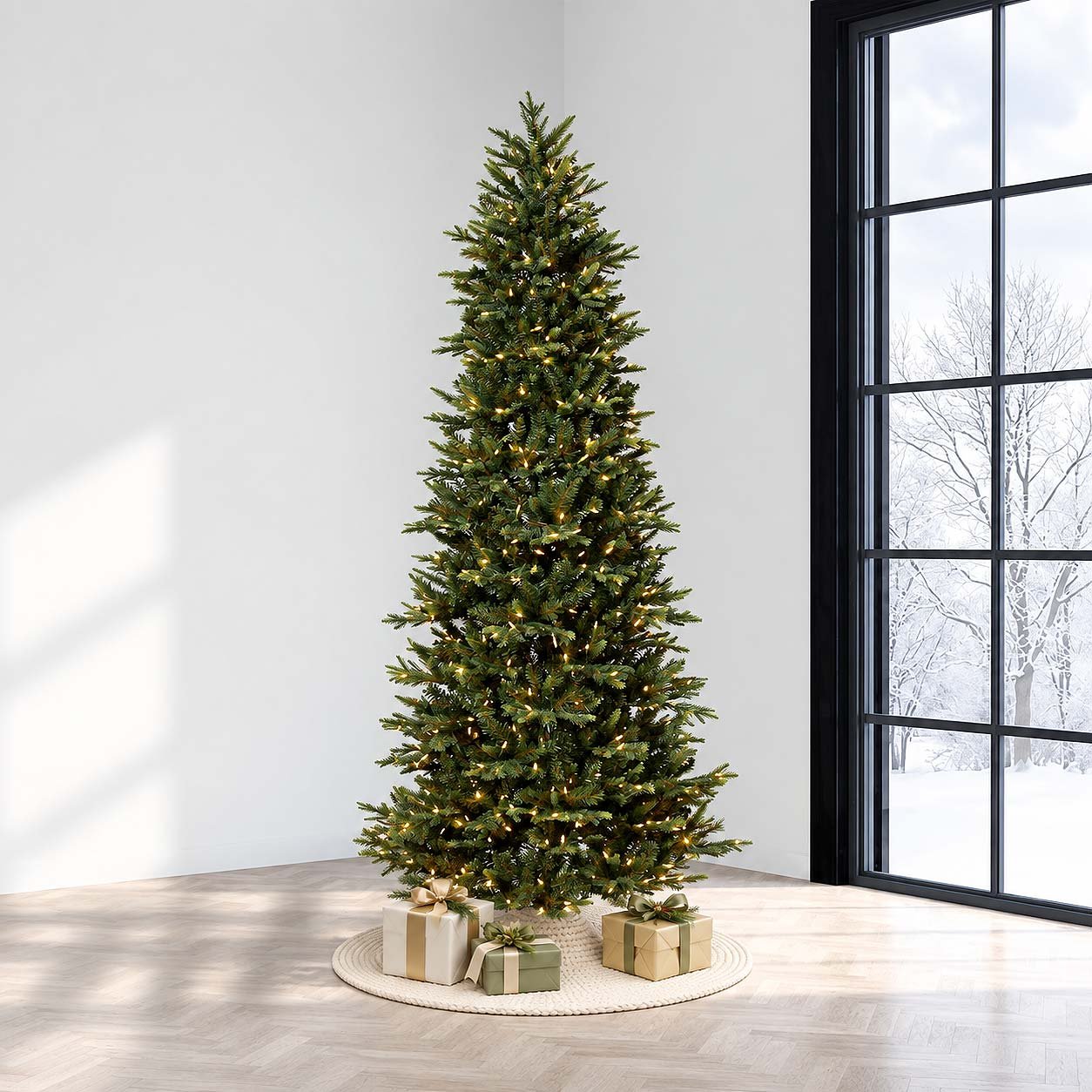 9' Slim Geneva Fir Tree-ColorChange 3mm LED PowerPole