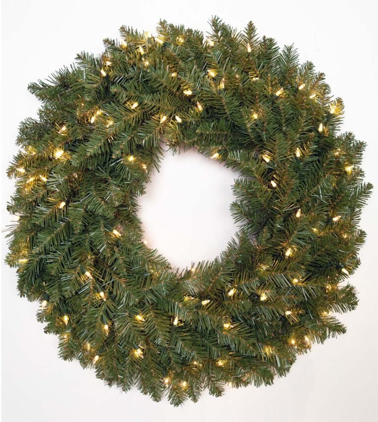 24" Ashton Spruce Wreath - Clear LED
