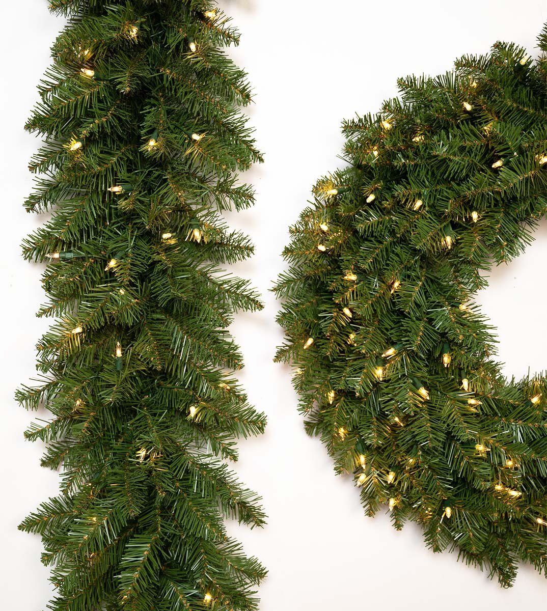 18' X 14" Ashton Spruce Garland - Clear LED - Image 3